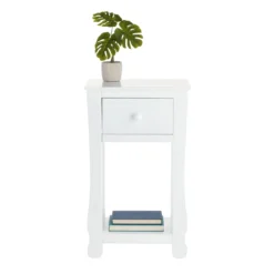 Providence Theodore 1- Drawer Accent Table, White -Accent Aura Furniture Store providence theodore 1 drawer accent table white 3