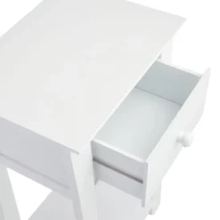 Providence Theodore 1- Drawer Accent Table, White -Accent Aura Furniture Store providence theodore 1 drawer accent table white 5