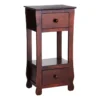Providence Theodore 2-Drawer Thick Leg End Table, Brown