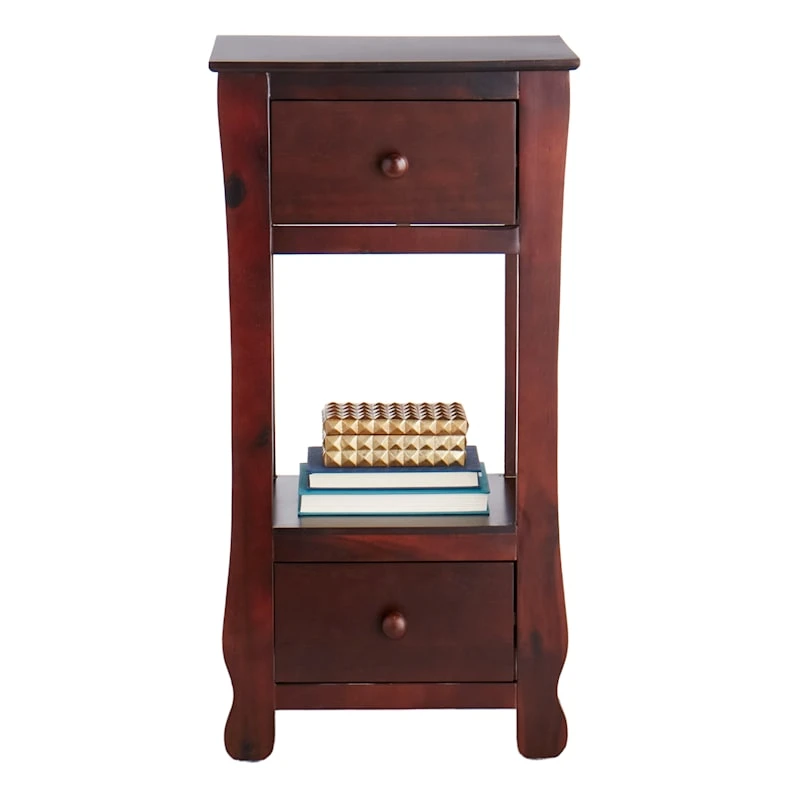Providence Theodore 2-Drawer Thick Leg End Table, Brown 3 Providence Theodore 2-Drawer Thick Leg End Table, Brown - Image 3