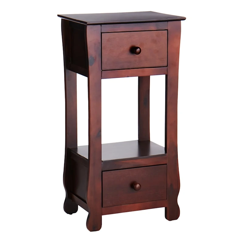 Providence Theodore 2-Drawer Thick Leg End Table, Brown 1 Providence Theodore 2-Drawer Thick Leg End Table, Brown