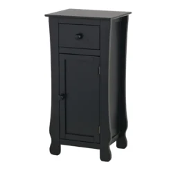 Providence Theodore Black 1-Drawer Cabinet End Table, 29" -Accent Aura Furniture Store providence theodore black 1 drawer cabinet end table 29 2