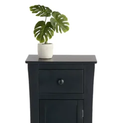 Providence Theodore Black 1-Drawer Cabinet End Table, 29" -Accent Aura Furniture Store providence theodore black 1 drawer cabinet end table 29 3