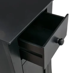 Providence Theodore Black 1-Drawer Cabinet End Table, 29" -Accent Aura Furniture Store providence theodore black 1 drawer cabinet end table 29 5