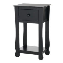 Providence Theodore Black 1-Drawer Thick Leg End Table, 26" -Accent Aura Furniture Store providence theodore black 1 drawer thick leg end table 26 2