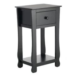 Providence Theodore Black 1-Drawer Thick Leg End Table, 26"