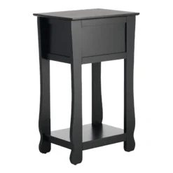 Providence Theodore Black 1-Drawer Thick Leg End Table, 26" -Accent Aura Furniture Store providence theodore black 1 drawer thick leg end table 26 4