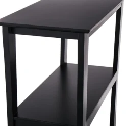 Providence Theodore Black 3-Tier Thick Leg Bookshelf, 29" -Accent Aura Furniture Store providence theodore black 3 tier thick leg bookshelf 29 2