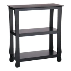 Providence Theodore Black 3-Tier Thick Leg Bookshelf, 29"