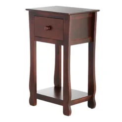 Providence Theodore Brown 1-Drawer Thick Leg End Table, 26" -Accent Aura Furniture Store providence theodore brown 1 drawer thick leg end table 26 2