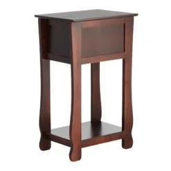 Providence Theodore Brown 1-Drawer Thick Leg End Table, 26" -Accent Aura Furniture Store providence theodore brown 1 drawer thick leg end table 26 4