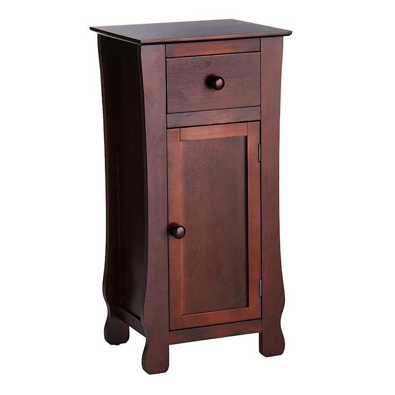 Providence Theodore Dark Brown 1-Drawer Cabinet End Table, 29" 1 Providence Theodore Dark Brown 1-Drawer Cabinet End Table, 29"