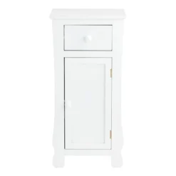 Providence Theodore White 1-Drawer Cabinet End Table, 29" -Accent Aura Furniture Store providence theodore white 1 drawer cabinet end table 29 1