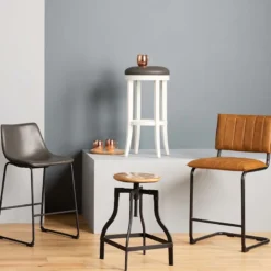 Providence Victoria Backless Barstool, White -Accent Aura Furniture Store providence victoria backless barstool white 4