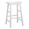 Providence White Saddle Backless Barstool, 29"