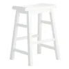 Providence White Saddle Backless Counter Stool, 24"