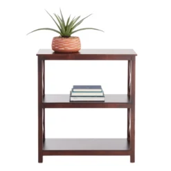 Providence Xavier 3-Tier Brown Bookshelf, 29" -Accent Aura Furniture Store providence xavier 3 tier brown bookshelf 29 5