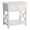 Providence Xavier White 1-Drawer Table