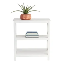 Providence Xavier White 3-Tier Bookshelf, 29" -Accent Aura Furniture Store providence xavier white 3 tier bookshelf 29 5