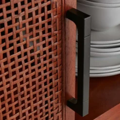 Rattan 2-Door Wooden Cabinet, 47" 9 Rattan 2-Door Wooden Cabinet, 47" -Accent Aura Furniture Store rattan 2 door wooden cabinet 47 3