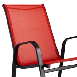 Red Sling Patio Rocking Chair -Accent Aura Furniture Store red sling patio rocking chair 2
