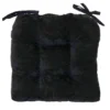 Reese Chenille Black Chair Pad