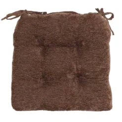 Reese Chenille Chocolate Chair Pad