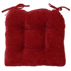 Reese Chenille Red Chair Pad