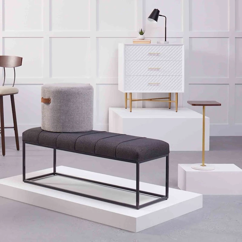 Remy Wood & Marble Drink Table 2 Remy Wood & Marble Drink Table - Image 2