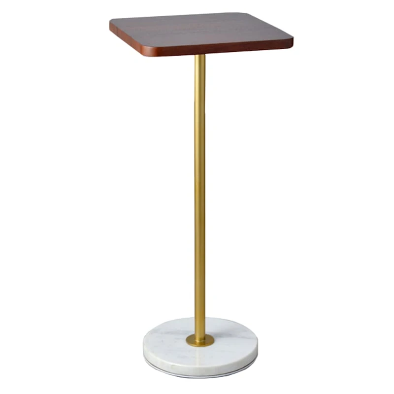 Remy Wood & Marble Drink Table 1 Remy Wood & Marble Drink Table