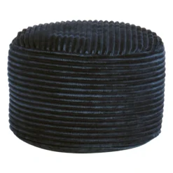 Ridgecrest Blue Plush Pouf, 20"