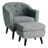 Rockwell Accent Chair & Ottoman Set, Salt & Pepper