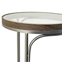 Round Clear-Top Metal C-Table, Small -Accent Aura Furniture Store round clear top metal c table small 1