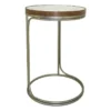 Round Clear-Top Metal C-Table, Small