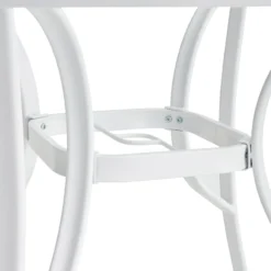 Round Water Wave Glass Top Outdoor Dining Table, White -Accent Aura Furniture Store round water wave glass top outdoor dining table white 3