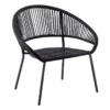 Round Wicker Outdoor Lounge Chair, Black