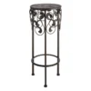 Round Wood Top With Scroll Metal Plant Stand, Small