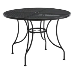 Round Wrought Iron Outdoor Dining Table, 42"