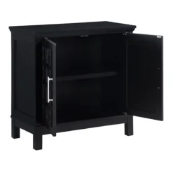 Sadie 2-Drawer Geometric Cabinet, Black -Accent Aura Furniture Store sadie 2 drawer geometric cabinet black 1