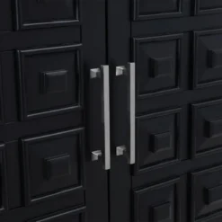 Sadie 2-Drawer Geometric Cabinet, Black -Accent Aura Furniture Store sadie 2 drawer geometric cabinet black 4