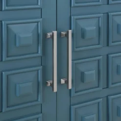 Sadie 2-Drawer Geometric Cabinet, Turquoise -Accent Aura Furniture Store sadie 2 drawer geometric cabinet turquoise 4