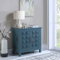 Sadie 2-Drawer Geometric Cabinet, Turquoise -Accent Aura Furniture Store sadie 2 drawer geometric cabinet turquoise 6