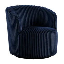 Sawyer Blue Pleated Swivel Tub Chair