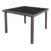 Smoke Glass-Top Outdoor Wicker Table, 42"