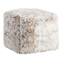 Snow Leopard Pouf