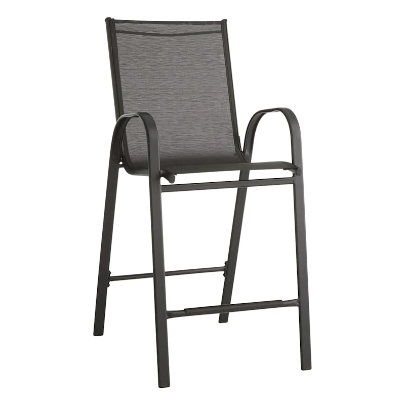 Stackable Black Sling Patio Barstool 1 Stackable Black Sling Patio Barstool