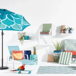 Stackable Blue Sling Outdoor Chaise Lounge Chair With White Frame -Accent Aura Furniture Store stackable blue sling outdoor chaise lounge chair with white frame 2