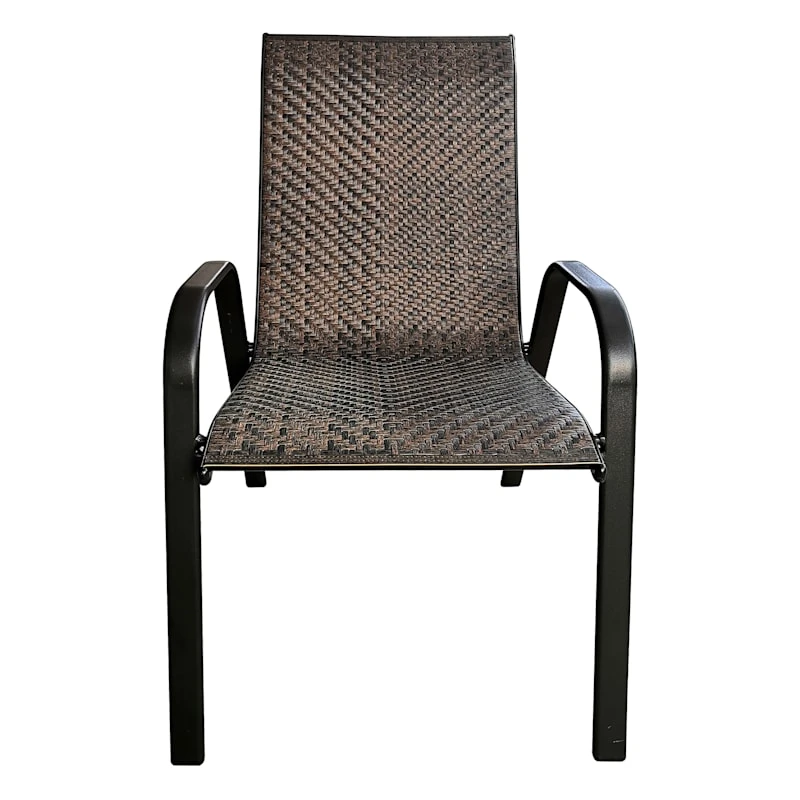 Stackable Brown Outdoor Woven Wicker Chair 2 Stackable Brown Outdoor Woven Wicker Chair - Image 2