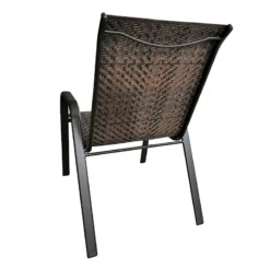 Stackable Brown Outdoor Woven Wicker Chair 5 Stackable Brown Outdoor Woven Wicker Chair -Accent Aura Furniture Store stackable brown outdoor woven wicker chair 2