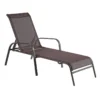 Stackable Brown Sling Outdoor Chaise Lounge Chair